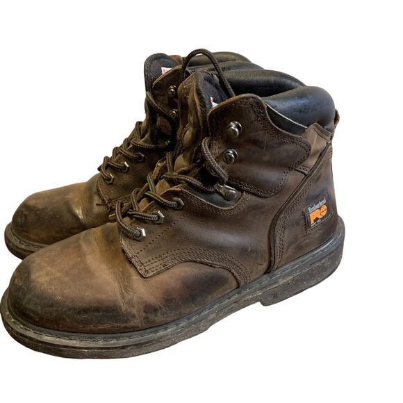 Timberland PRO 24/7 Boots Men's Size 10.5 W Brown Pit Boss Soft Toe 6" Ankle - Picture 2 of 8